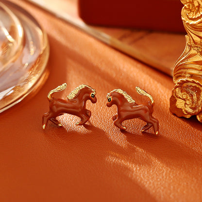 琺瑯復古簡約耳釘
