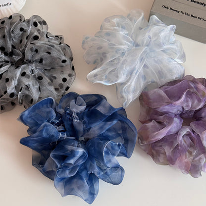 網紗大腸圈暈染髮圈－細節特寫1｜https://igowo.tw/
