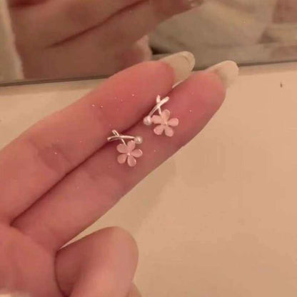 貓眼石珍珠花朵耳釘－商品主圖｜https://igowo.tw/