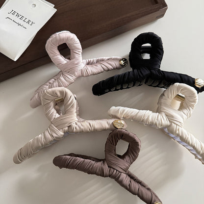 布面纏繞髮夾－衣架-黑色款實拍｜https://igowo.tw/
