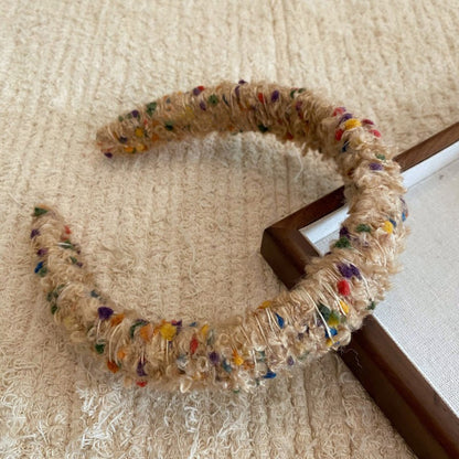 彩色絨面纏繞復古髮箍