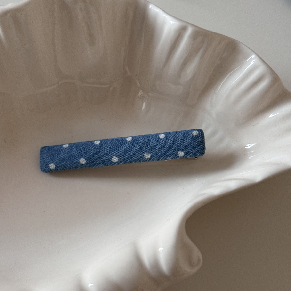 藍色波點幾何簡約髮夾