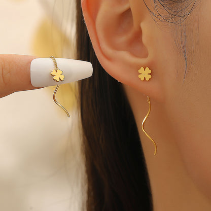 愛心蝴蝶流蘇小巧耳線