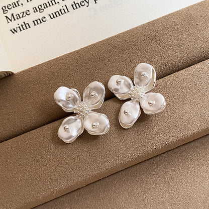 銀針花朵圓形鏤空耳環－10#耳扣-銀色款實拍｜https://igowo.tw/