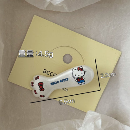 銀色貓咪卡通髮夾－粉色貓頭髮夾款細節2｜https://igowo.tw/