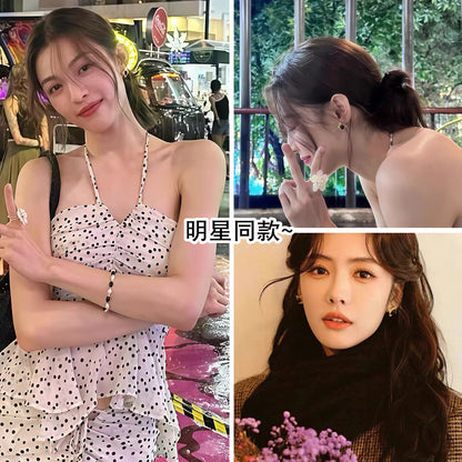 S925純銀針歐美復古宮廷風菱形虎眼石耳釘