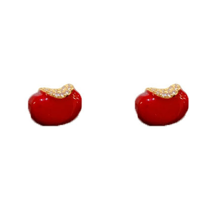 紅色簡約耳環－細節特寫19｜https://igowo.tw/