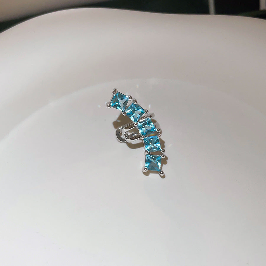 鋯石金屬方形簡約耳夾