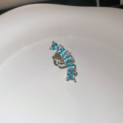 鋯石金屬方形簡約耳夾