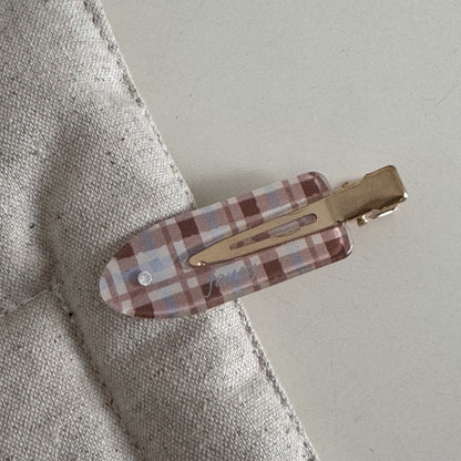 格紋復古簡約髮夾