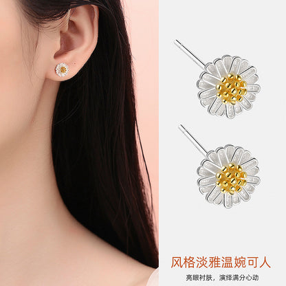 S925 耳釘女小眾高級感ins風耳骨釘睡覺免摘養耳洞耳環耳飾潮