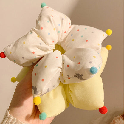 彩色波點星星髮圈－黃色款實拍｜https://igowo.tw/
