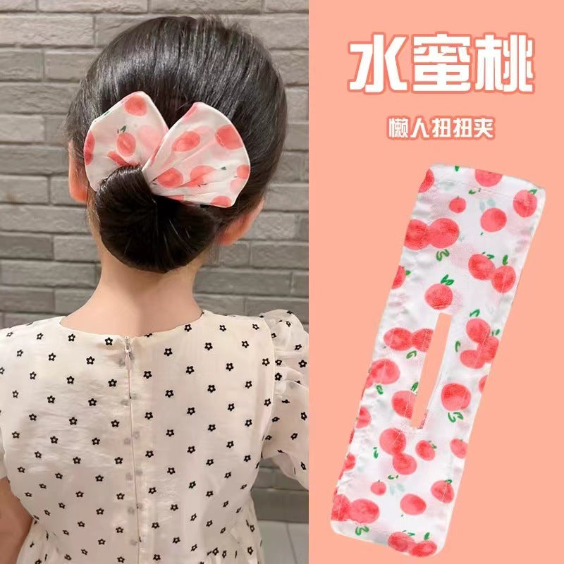 布面蝴蝶結水果髮夾－檸檬款細節1｜https://igowo.tw/
