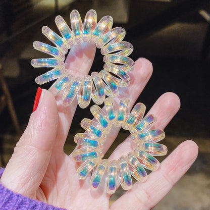魚尾兩用磨砂髮圈－中細炫彩款細節8｜https://igowo.tw/