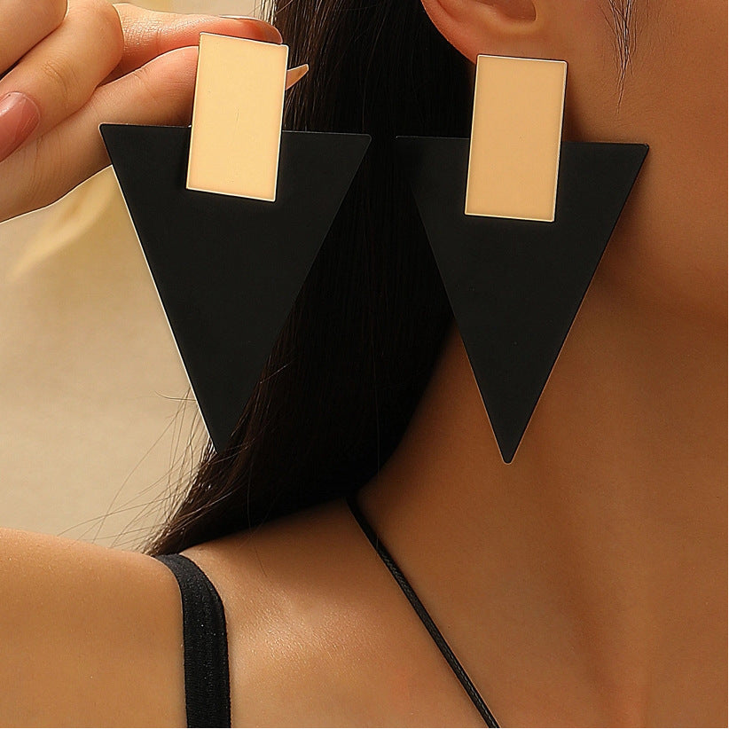 金屬幾何項鍊耳環組