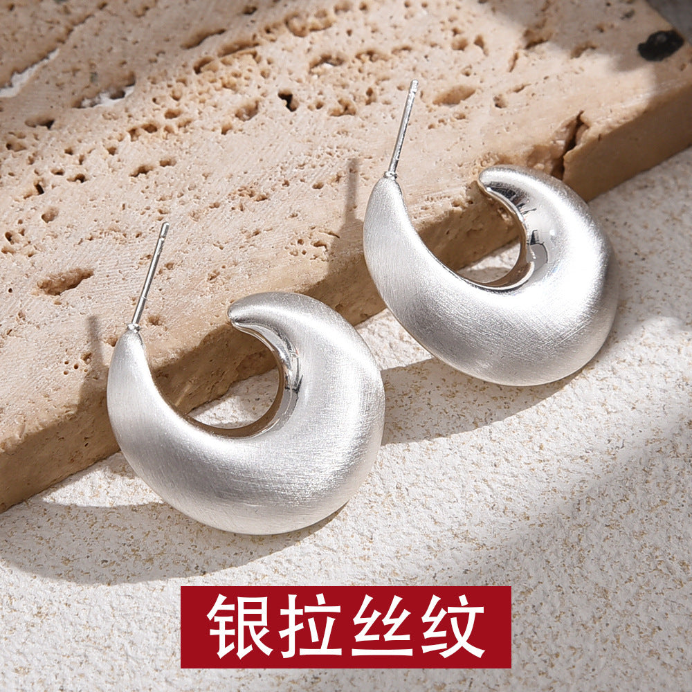金屬拉絲磨砂耳釘
