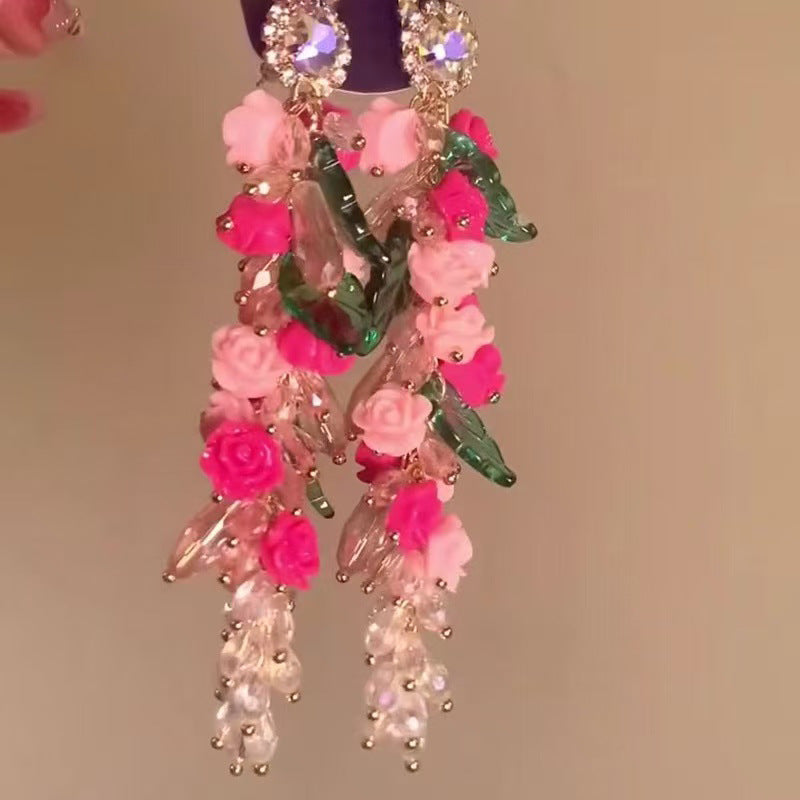 多巴胺彩色花朵耳釘春夏甜美小清新耳環小巧時尚百搭高級感耳飾女