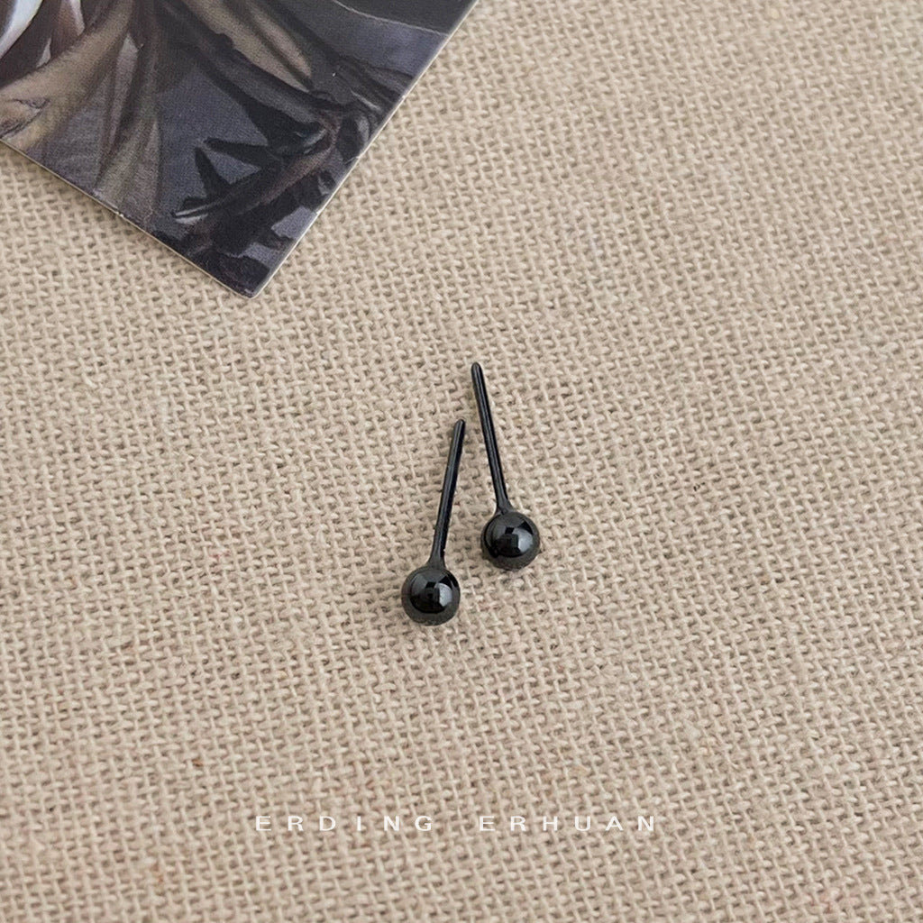 陶瓷圓珠圓形小巧耳釘