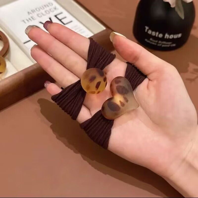 彈力繩豹紋復古髮圈
