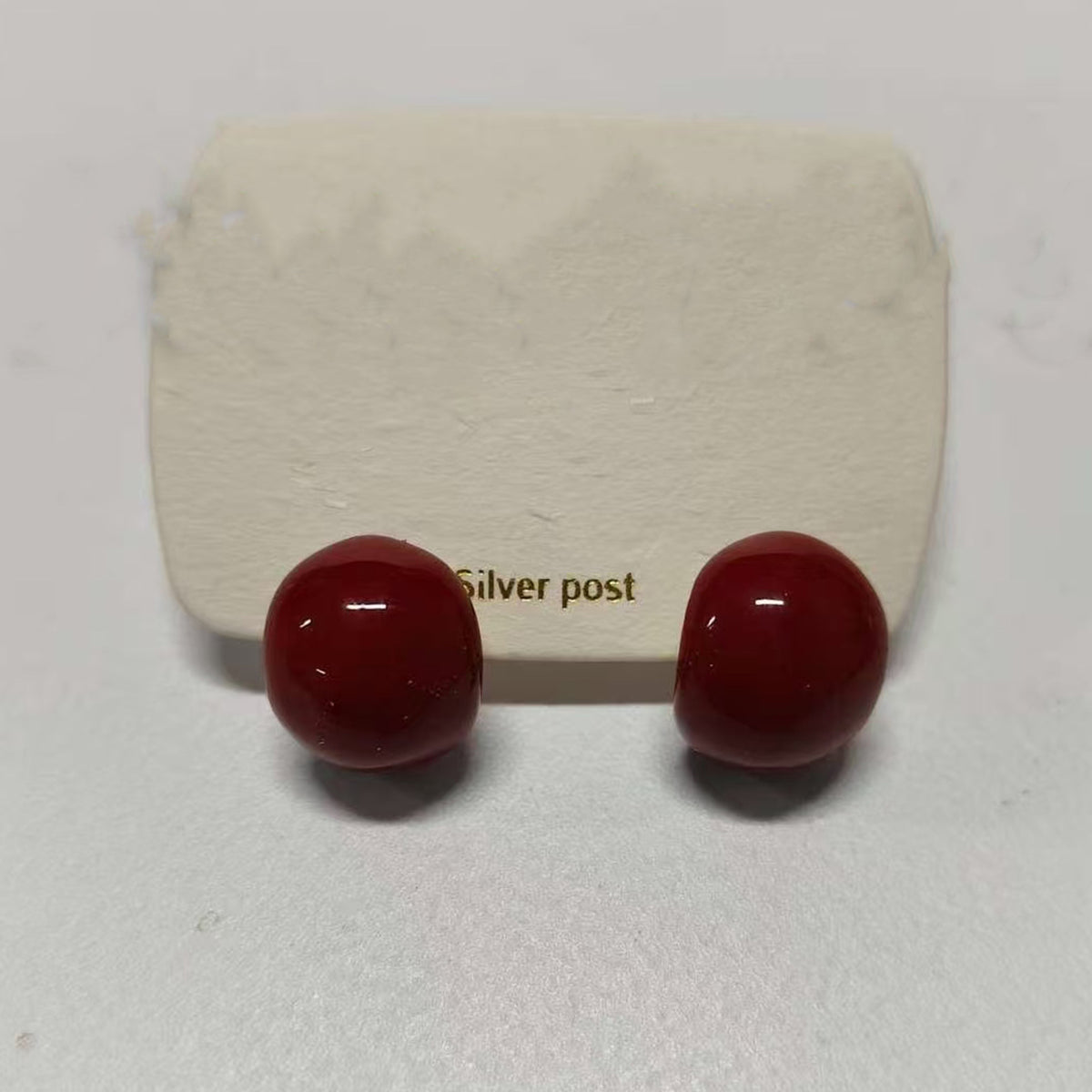 綠色琺瑯圓珠耳釘