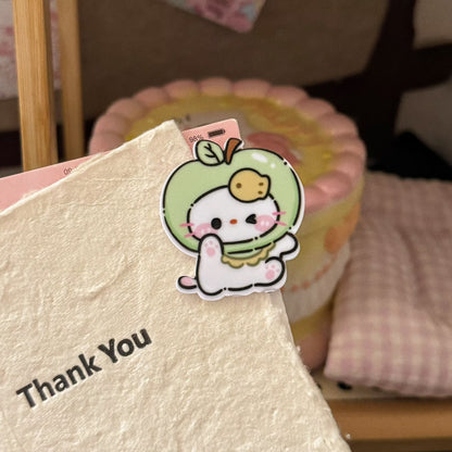 綠色蘋果貓咪髮夾