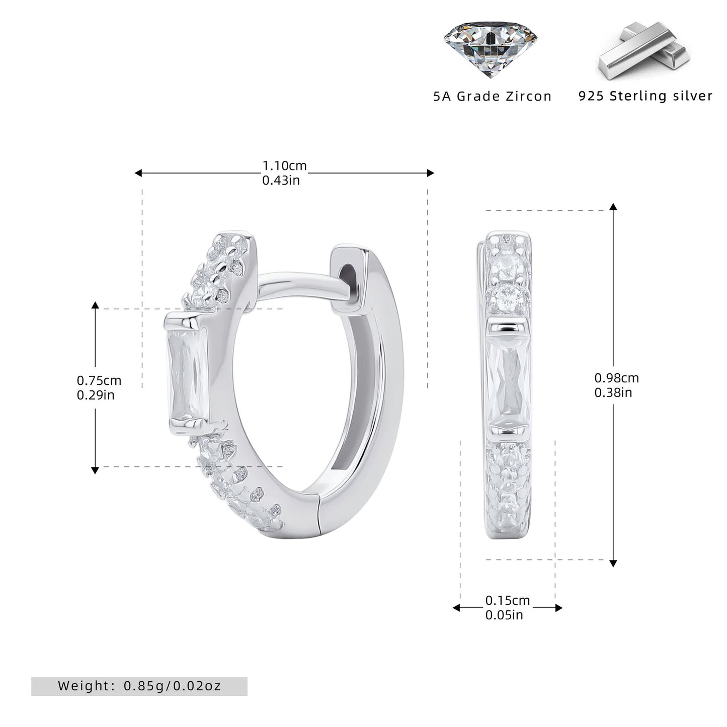 S925 耳環時尚ins風鑲鋯石耳扣小眾精致高級感耳飾品