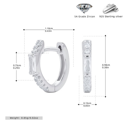 S925 耳環時尚ins風鑲鋯石耳扣小眾精致高級感耳飾品