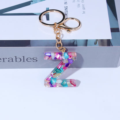 紫色樹脂字母鑰匙飾品－紫Q款細節｜https://igowo.tw/