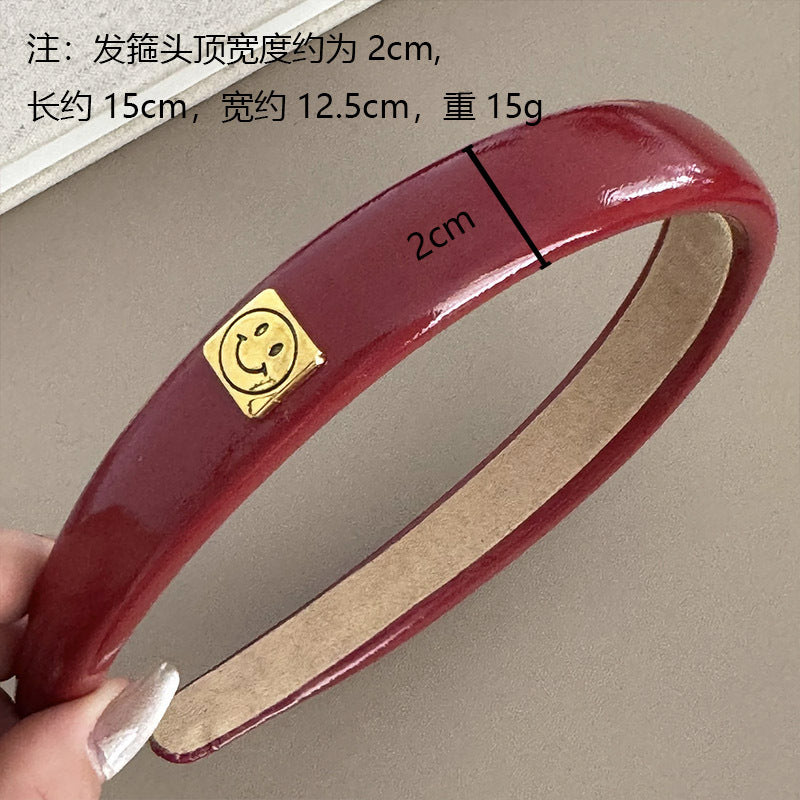 紅色絨面髮箍