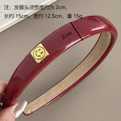 紅色絨面髮箍