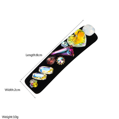 彩色玻璃蘋果愛心髮夾－星星款實拍｜https://igowo.tw/