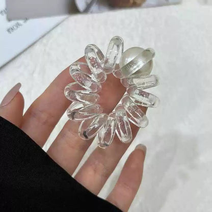 透明珍珠彈力繩髮圈