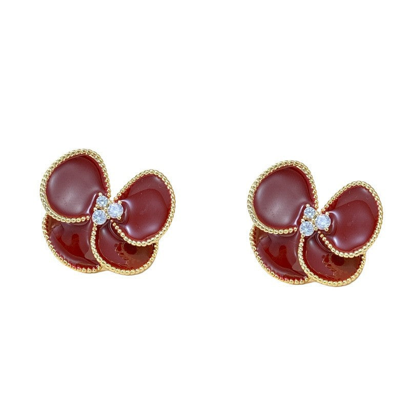 紅色簡約耳環－細節特寫5｜https://igowo.tw/
