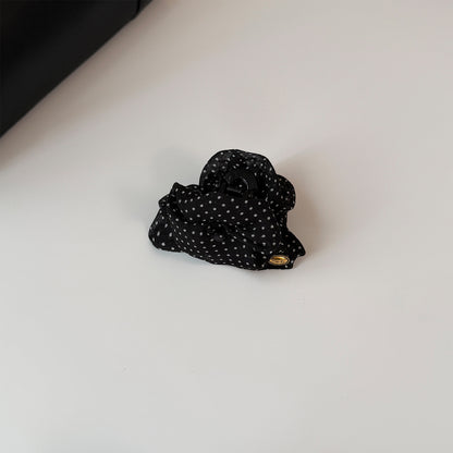 撞色網紗波點鯊魚夾－細節特寫4｜https://igowo.tw/