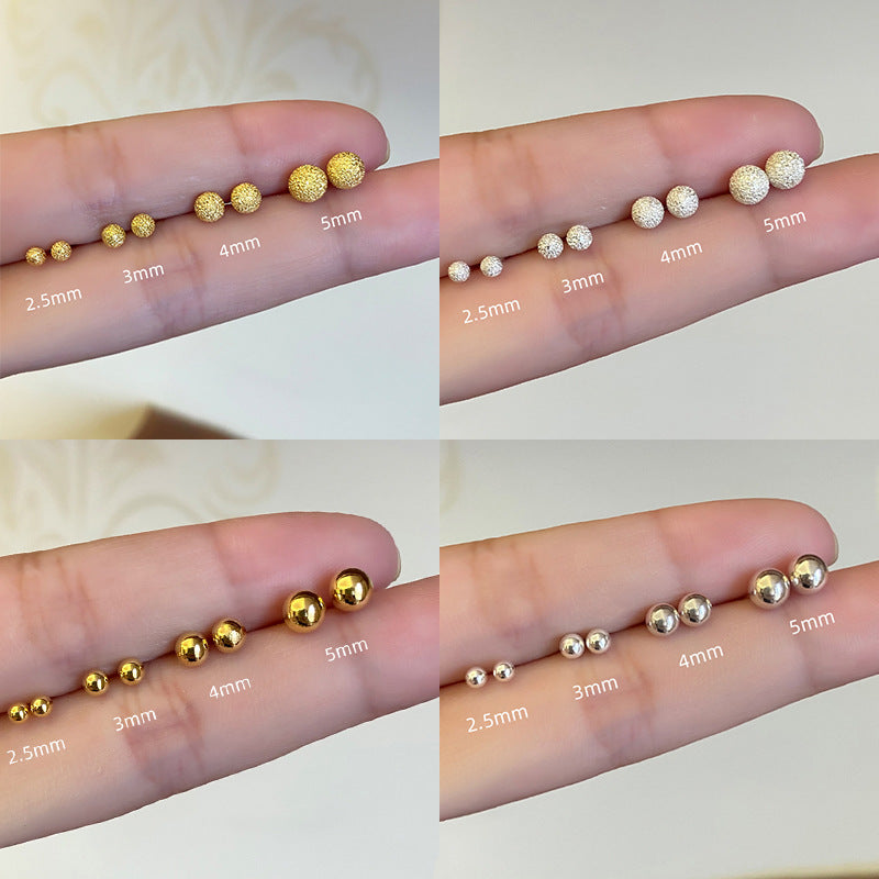 S925圓珠耳釘－銀2.5mm款細節｜https://igowo.tw/