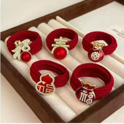紅色福袋髮圈－商品主圖｜https://igowo.tw/
