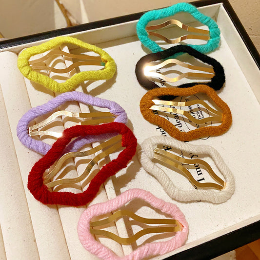 絨面雲朵簡約髮夾－商品主圖｜https://igowo.tw/