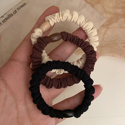 彩色簡約髮圈－奶白色款細節｜https://igowo.tw/