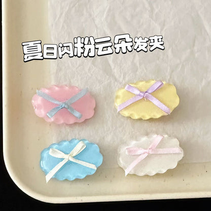 繽紛雲朵蝴蝶結髮夾－商品主圖｜https://igowo.tw/