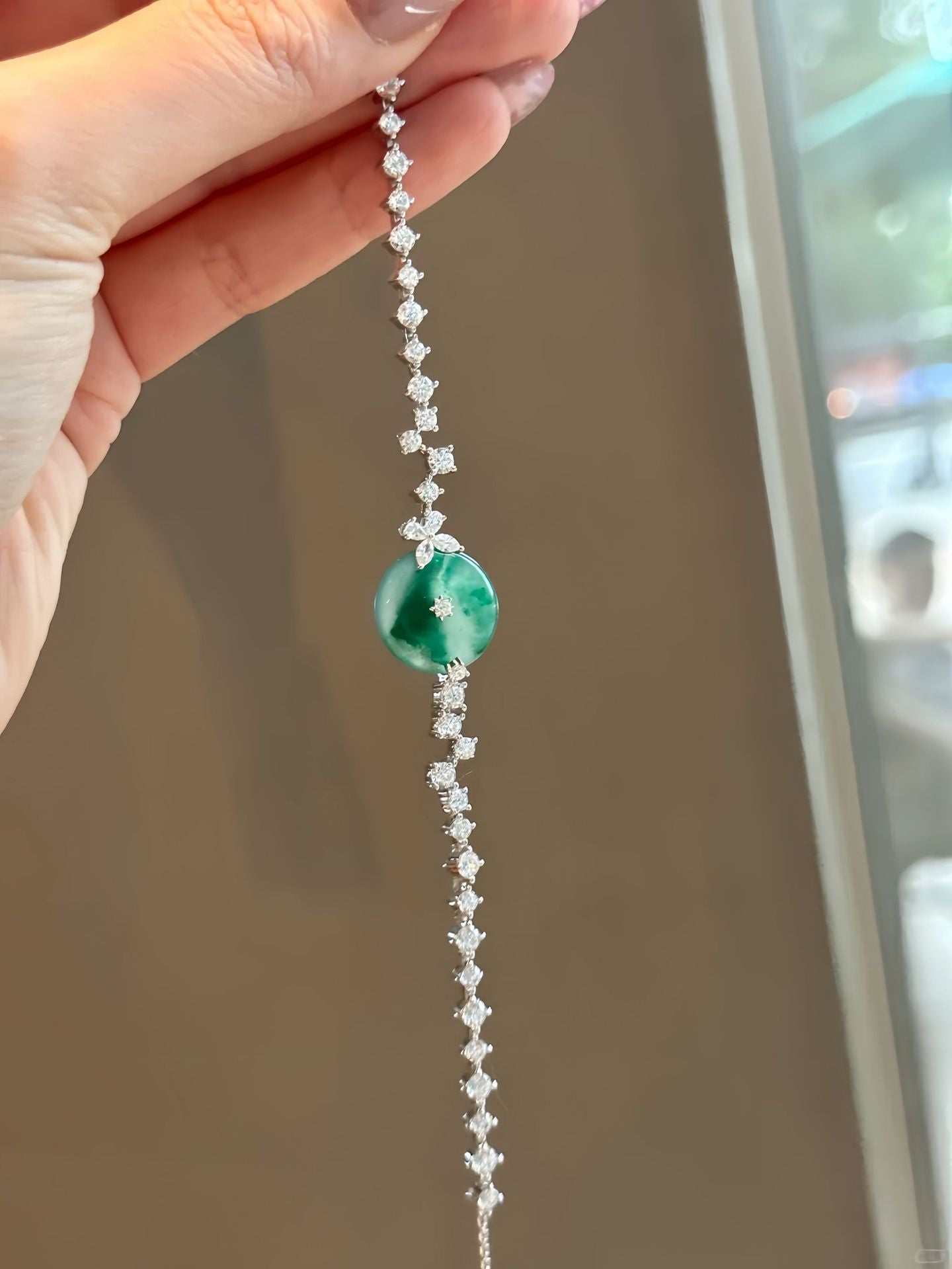 超閃鋯石幾何圓形玉髓手鏈時尚精致百搭氣質手環輕奢高級感手飾女