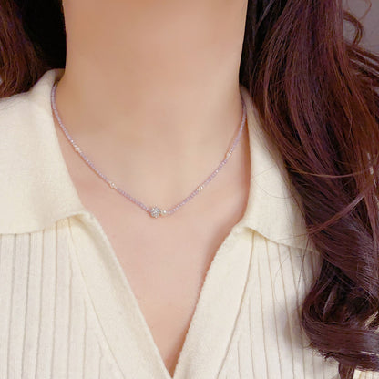 珍珠鋯石簡約項鍊－商品主圖｜https://igowo.tw/