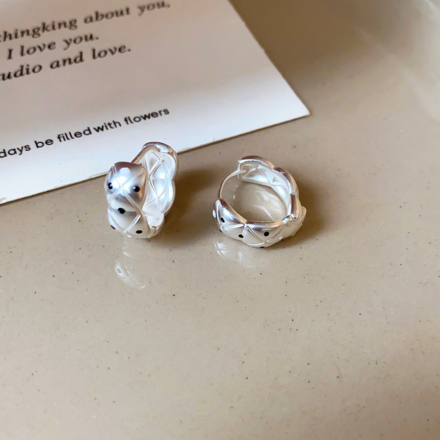 琺瑯波點扭紋簡約耳環
