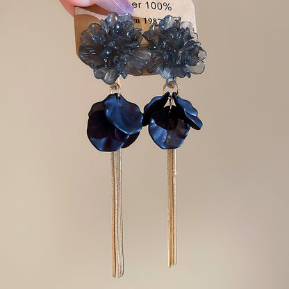 紅色花朵圓片流蘇耳環－細節特寫22｜https://igowo.tw/