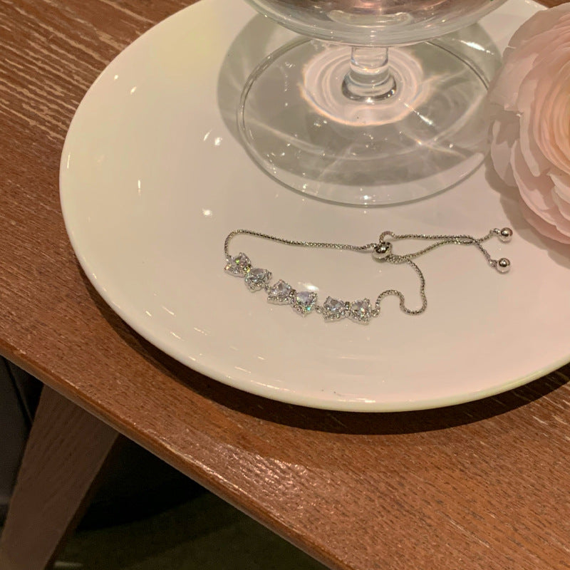 鋯石蝴蝶結拼接手鏈個性時尚輕奢設計手串優雅百搭高級感手環批發