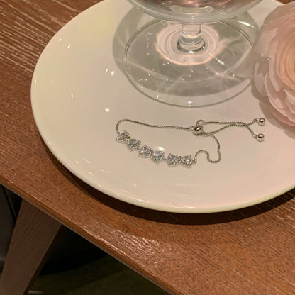 鋯石蝴蝶結拼接手鏈個性時尚輕奢設計手串優雅百搭高級感手環批發