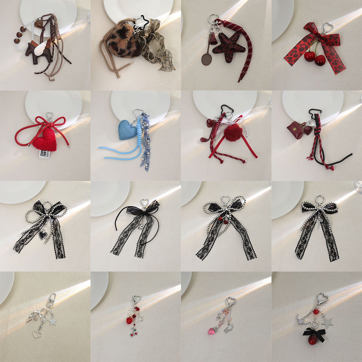 蕾絲蝴蝶結鑰匙吊飾－商品主圖｜https://igowo.tw/