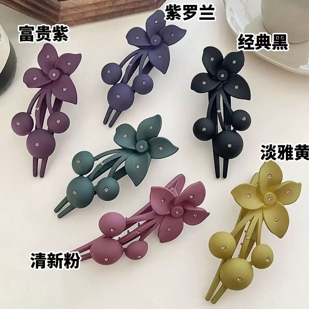 花朵簡約髮夾－紫羅蘭款實拍｜https://igowo.tw/