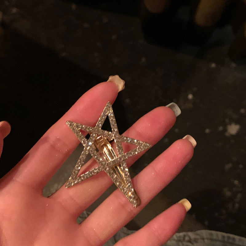 鋯石金屬星星簡約髮夾