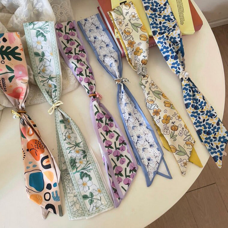 彩色花朵可調式項鍊－絲巾-黃色-花朵款實拍｜https://igowo.tw/