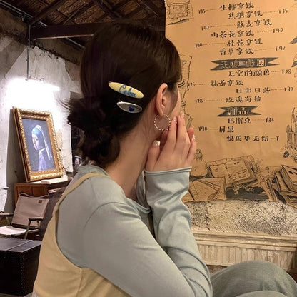 簡約經典髮夾－黃色字母款實拍｜https://igowo.tw/